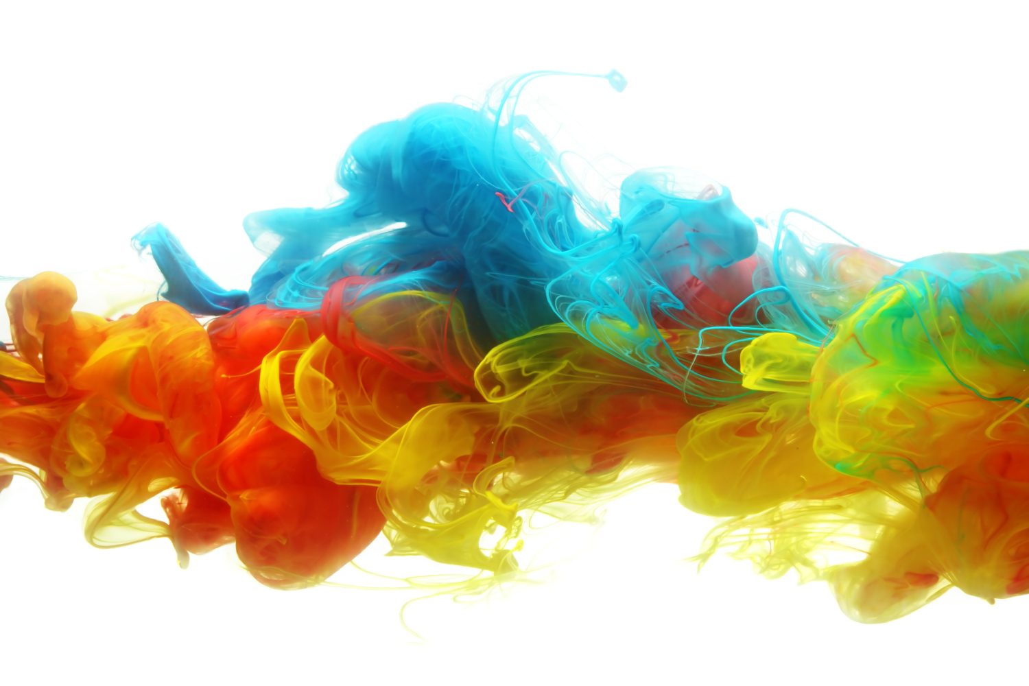 Colorful ink in water abstract